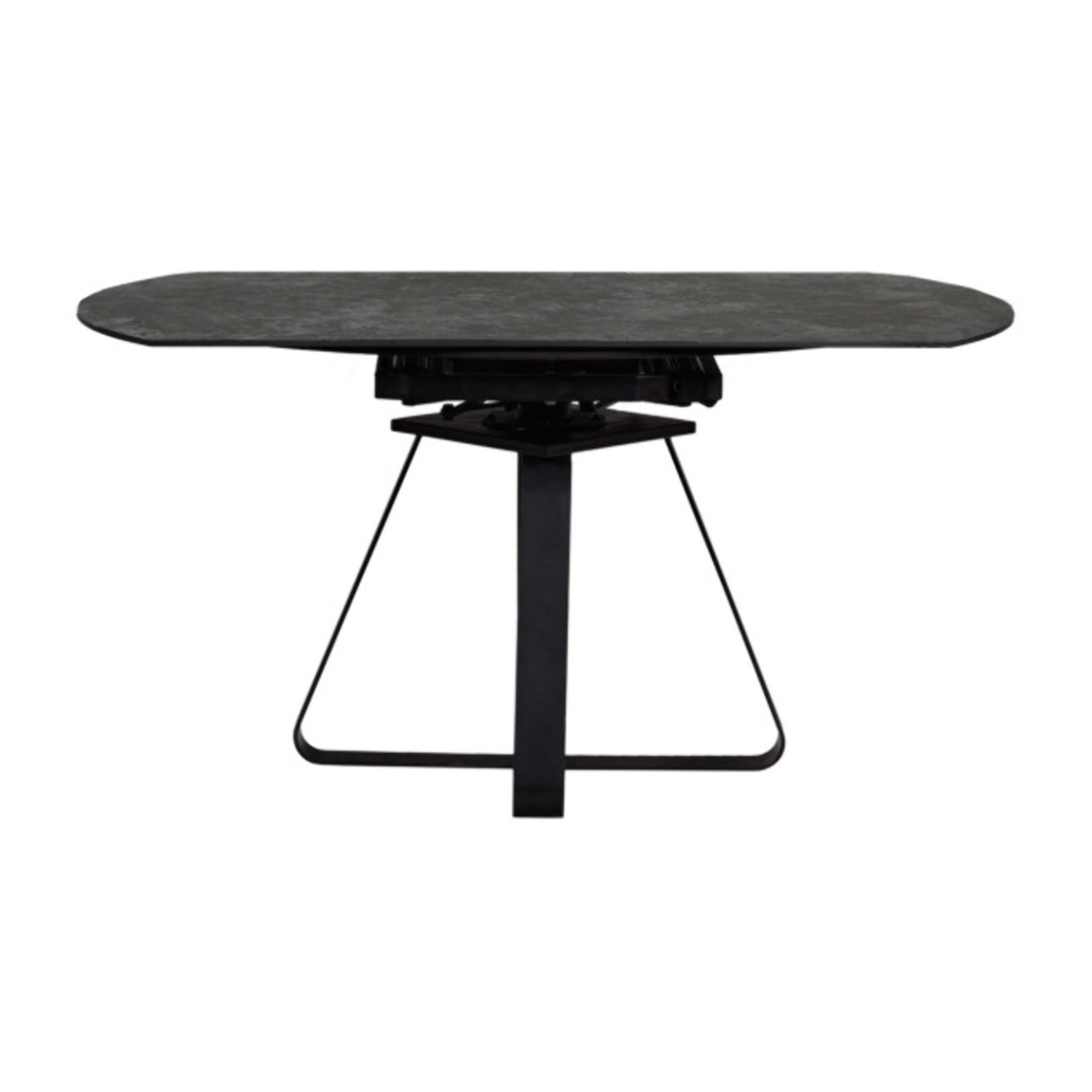 Table de repas extensible en céramique gris anthracite - 90/150 cm - GERMAIN