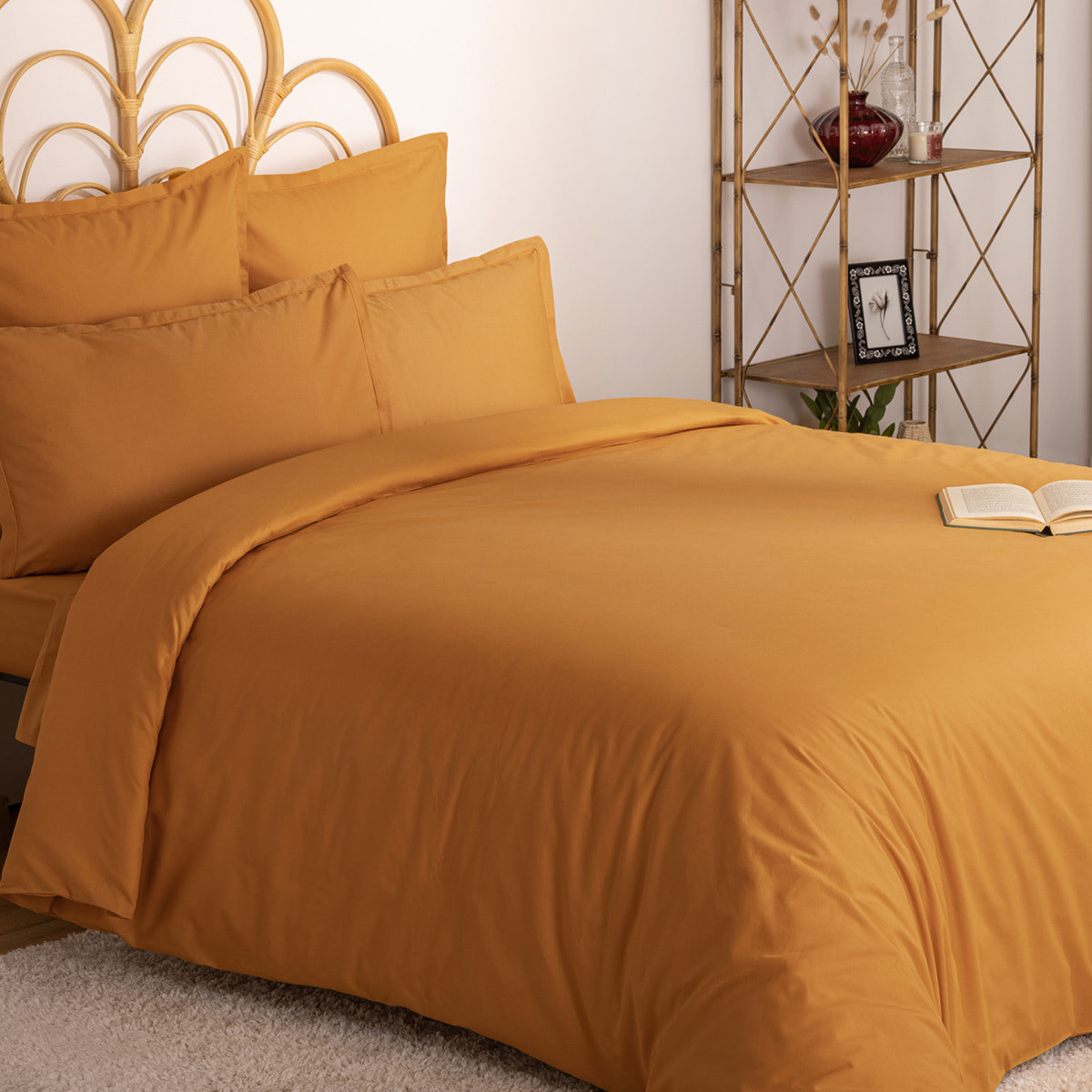 Housse de couette "Carina" coton 240x220cm jaune cumin