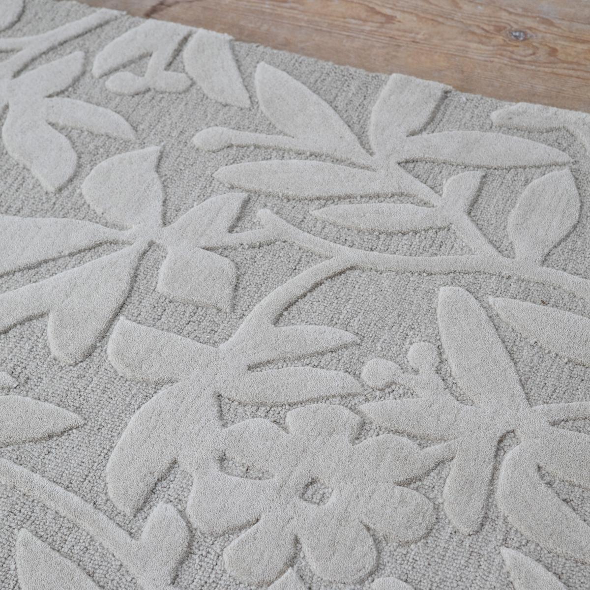 Tapis salon et chambre fait main en laine motif floral ALTA