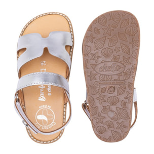 SANDALIA BAREFOOT PIEL CHETTO PALA PLATA