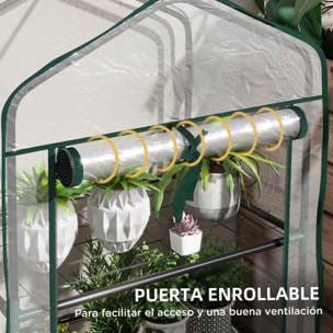 Invernadero de Jardín de 3 Niveles Invernadero de Terraza con 3 Estantes 1 Puerta con Cremallera para Cultivo de Plantas Flores Verduras 59x39x127 cm Transparente