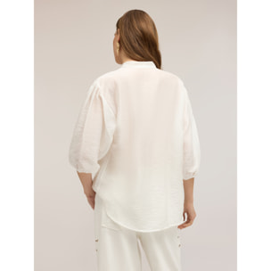 Motivi - Camicia misto lyocell con pizzo - Bianco