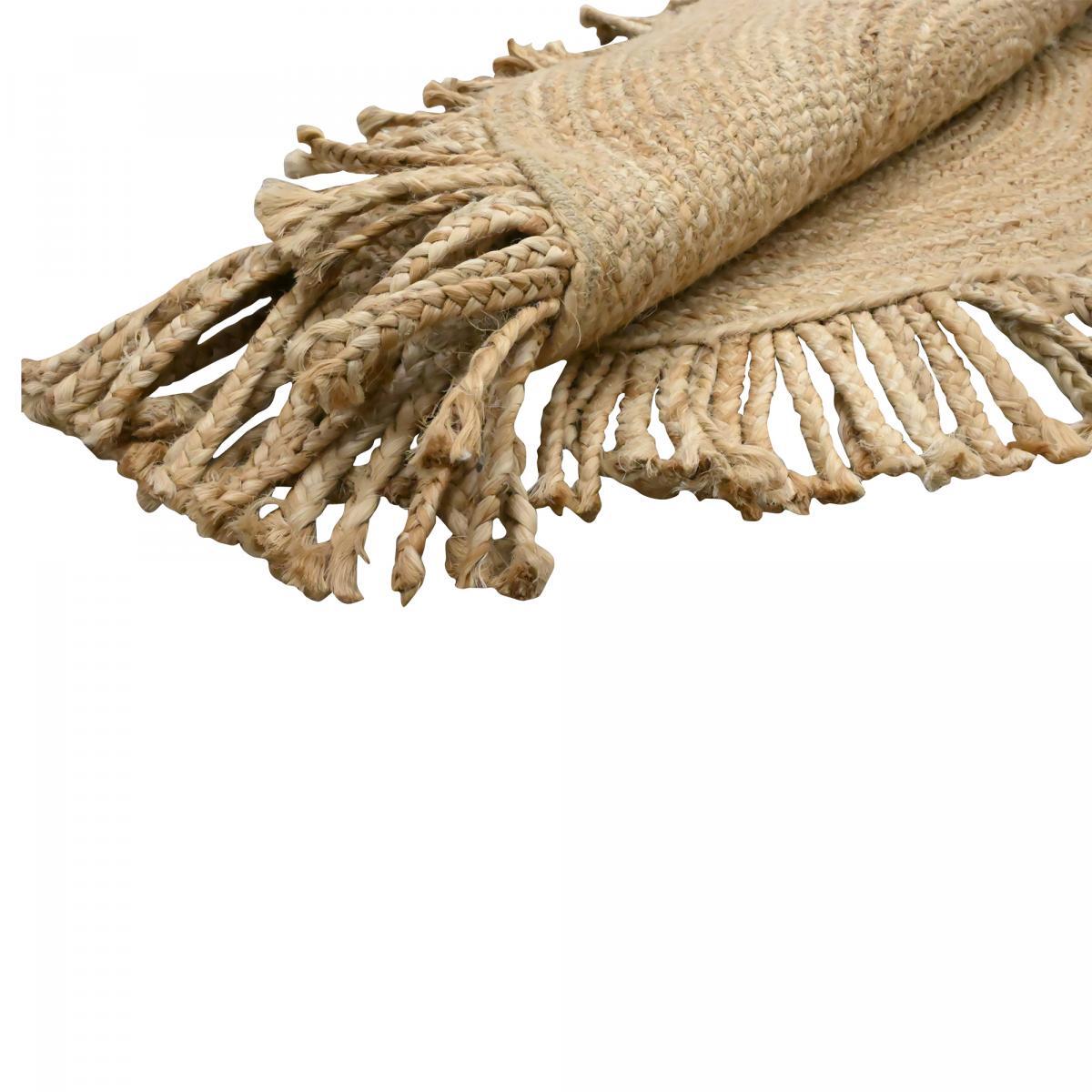 Tapis kilim rond fabriqué à la main en jute TIRA