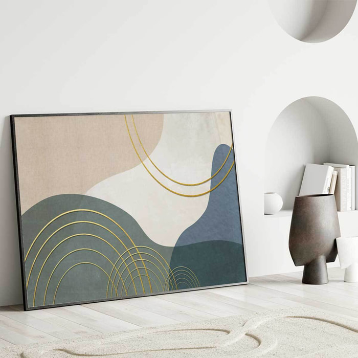 Affiche encadrée abstraction formes organiques Affiche + cadre en métal - Noir