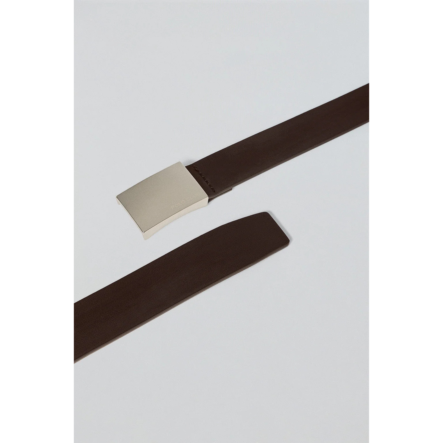 Cintura Bastian marrone con fibbia in metallo e incisione Polo Club