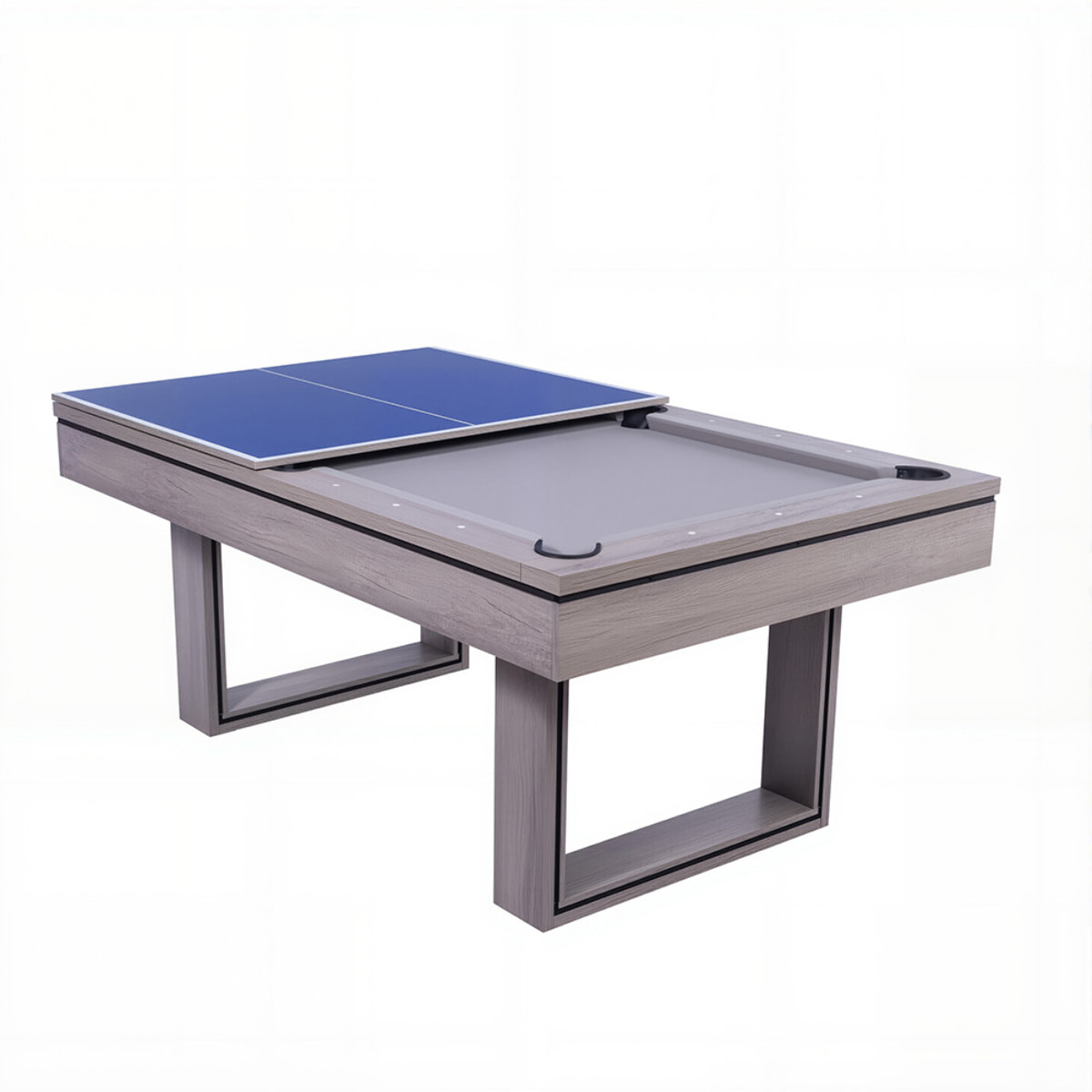 Table multi-jeux 3 en 1 billard et ping pong en bois gris ARIES