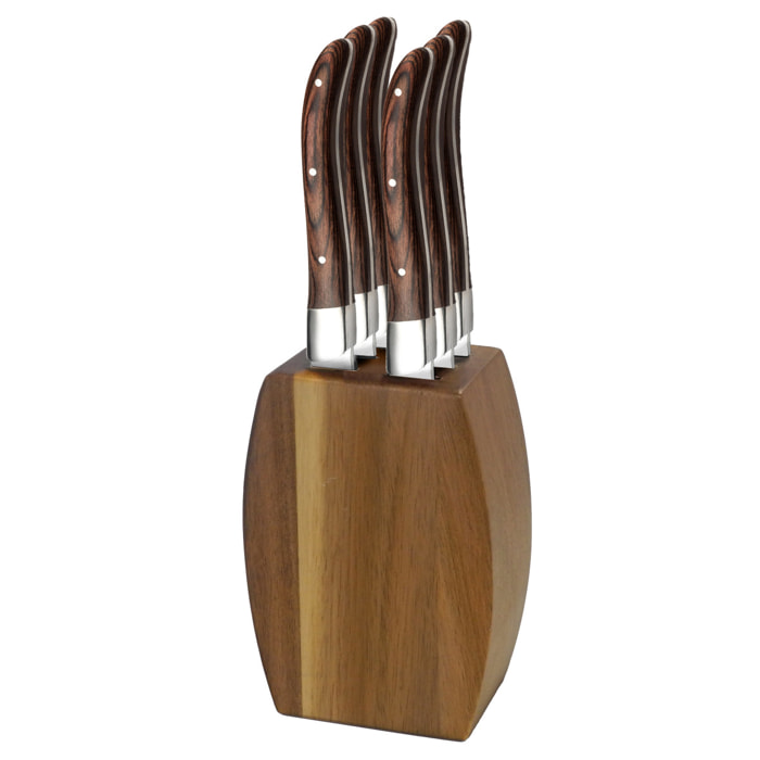 Royal Bois - Bloque de 6 cuchillos para carne