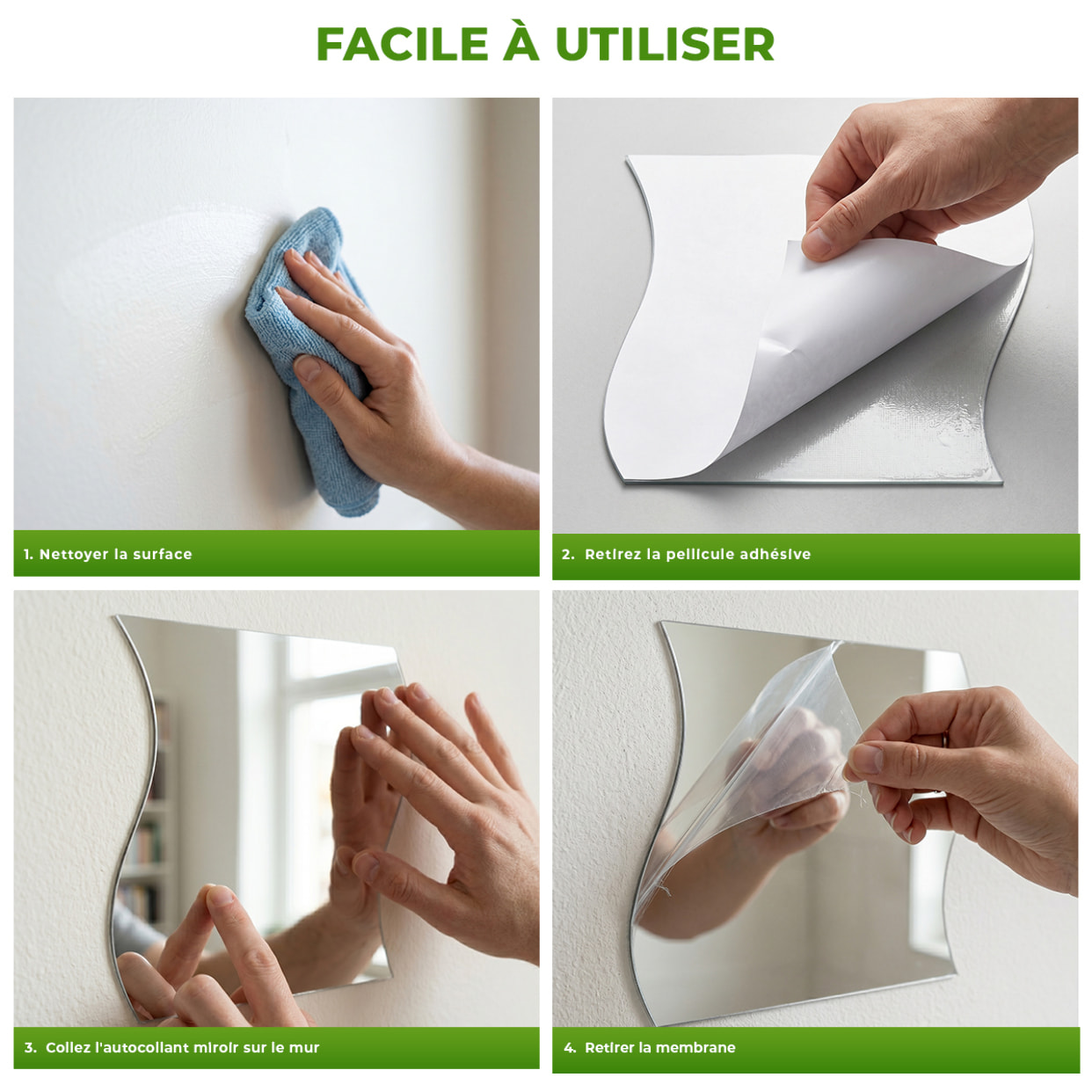 8 stickers miroirs vagues
