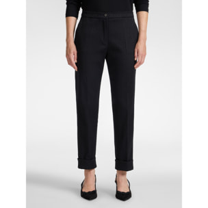 Elena Mirò - Pantaloni in tessuto jacquard - Nero