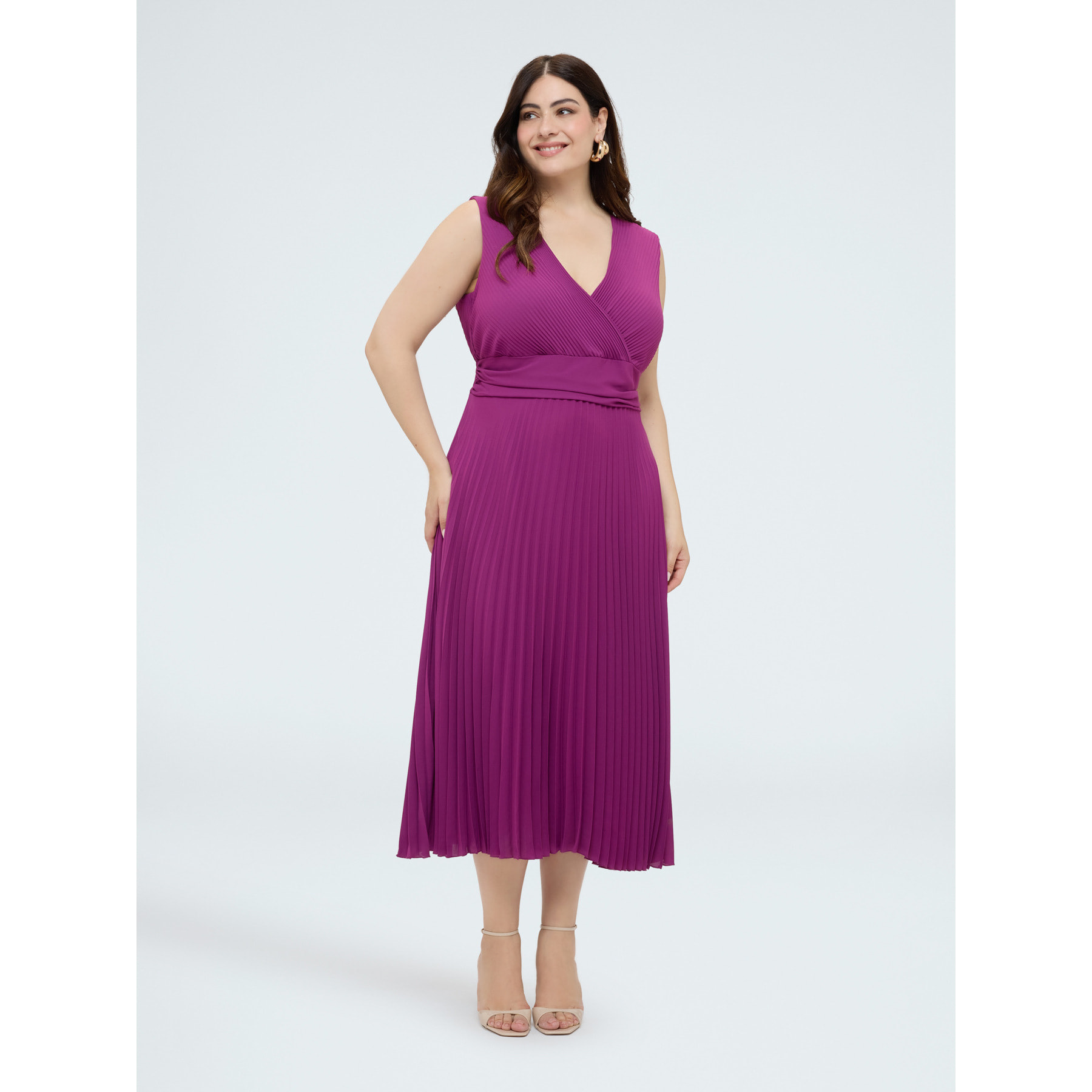 Fiorella Rubino - Vestido Dream en georgette plisado - Fuchsia