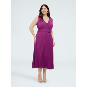 Fiorella Rubino - Vestido Dream en georgette plisado - Fuchsia