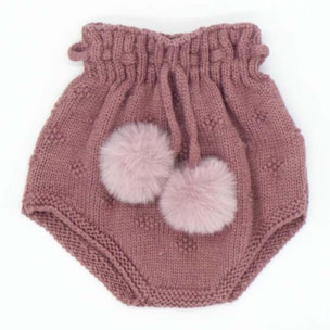 Ranita con pompón de pelo ecológico malva