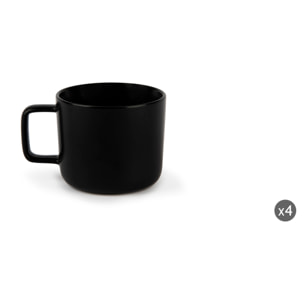 Set 4 Tazze Tè Excelsa – Nordic, Stoneware Nero