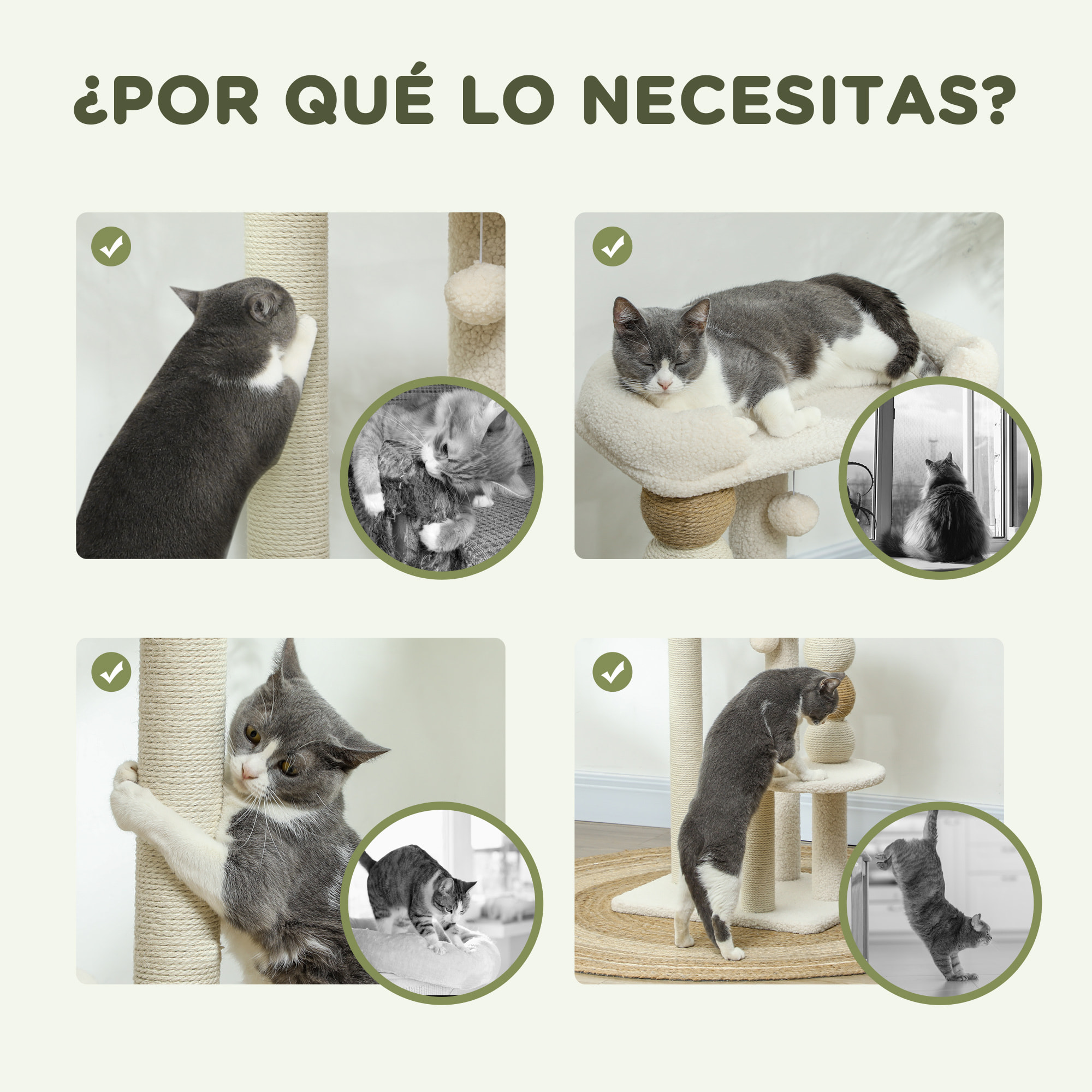 Árbol Rascador para Gatos Altura 76 cm Árbol para Gatos Torre para Gatos con Revestimiento de Borreguillo Plataformas Bola Colgante y Poste de Yute Beige