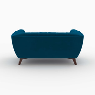 Ensemble canapé et fauteuil en velours bleu 3 places - Mona