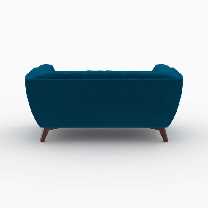 Ensemble canapé et fauteuil en velours bleu 3 places - Mona