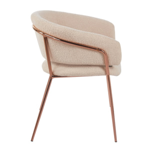 Set 2 sedie in tessuto teddy beige con gambe metallo - Cloud