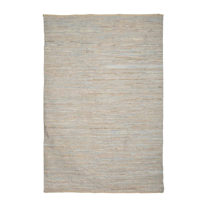 Tapis en cuir recyclé et coton beige gris 200x300cm IZMIR