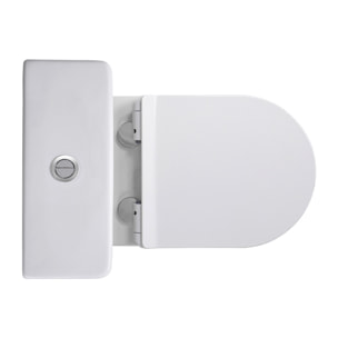 WC à poser sans bride en céramique + abattant SoftClose + réservoir de chasse, alimentation par le bas, blanc (CEPX030RREXVPBI)