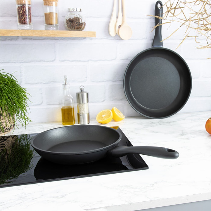 Set 2 poêles antiadhésives en aluminium, revêtement céramique Céraliss+ Noir  diamètre 24, 28cm