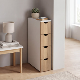 Meuble d'appoint 4 tiroirs avec roulettes