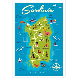Poster de tourisme en sardaigne Affiche seule