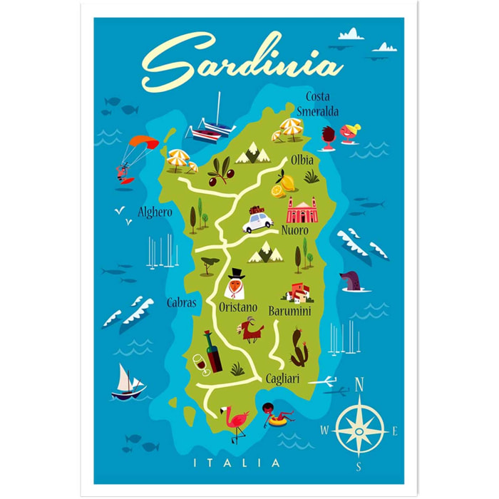 Poster de tourisme en sardaigne Affiche seule