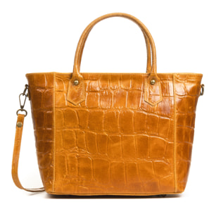 Imperia Borsa tote Donna.Pelle autentica Camoscio Crocodile Intagliato