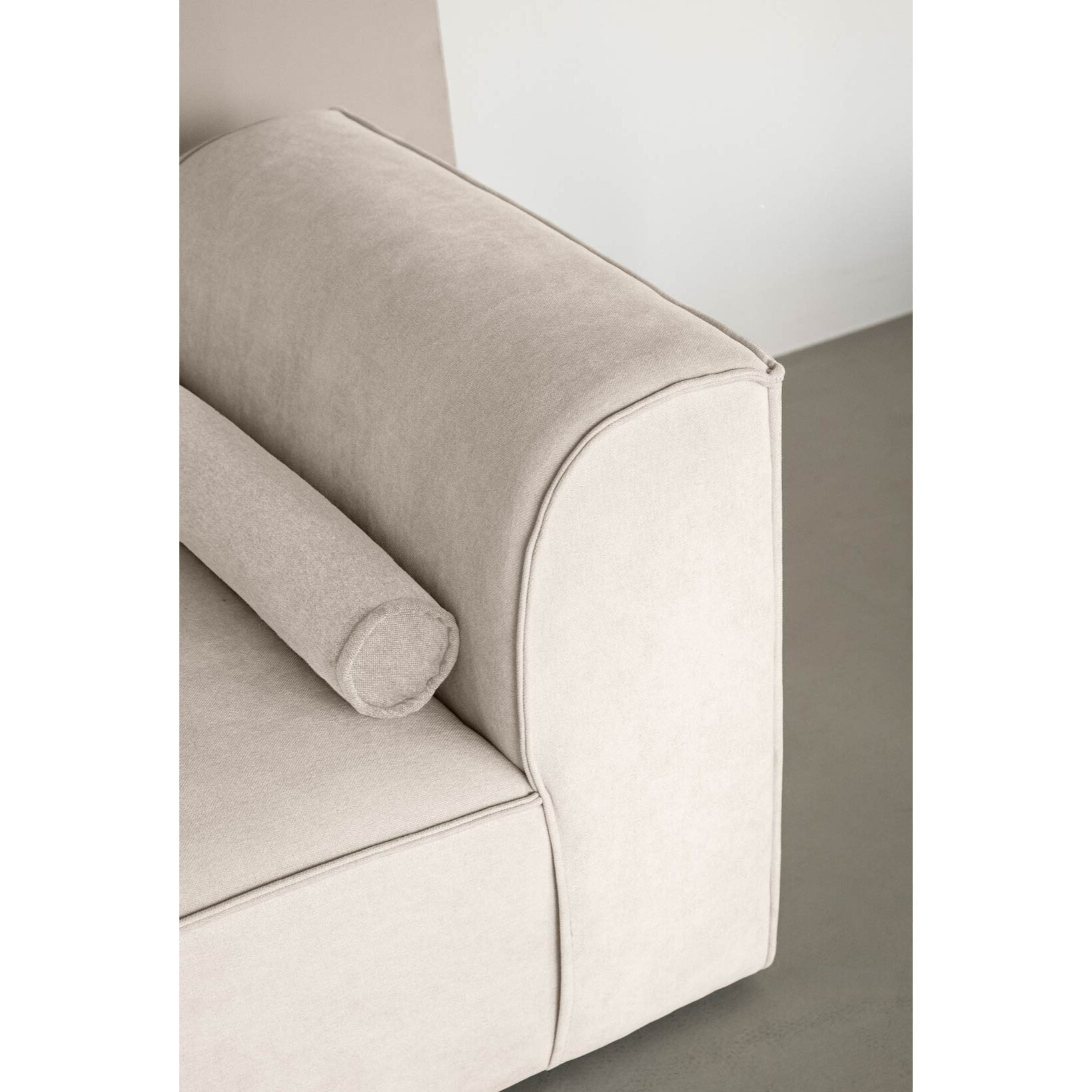 Felix - module d'assise droit en tissu texturé - Beige