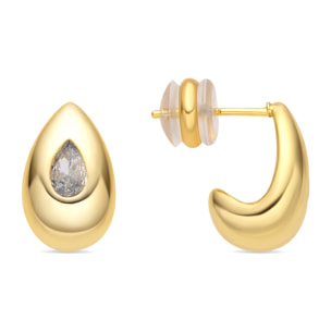 Pendientes acabado oro amarillo de 18k y Circonita Brillante