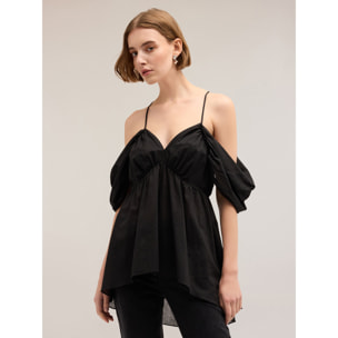 Motivi - Top off-shoulder in cotone - Nero