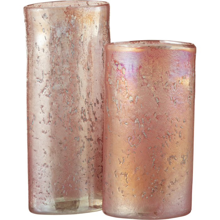 J-Line vase Oval - verre - rose - extra large - 30 cm de hauteur