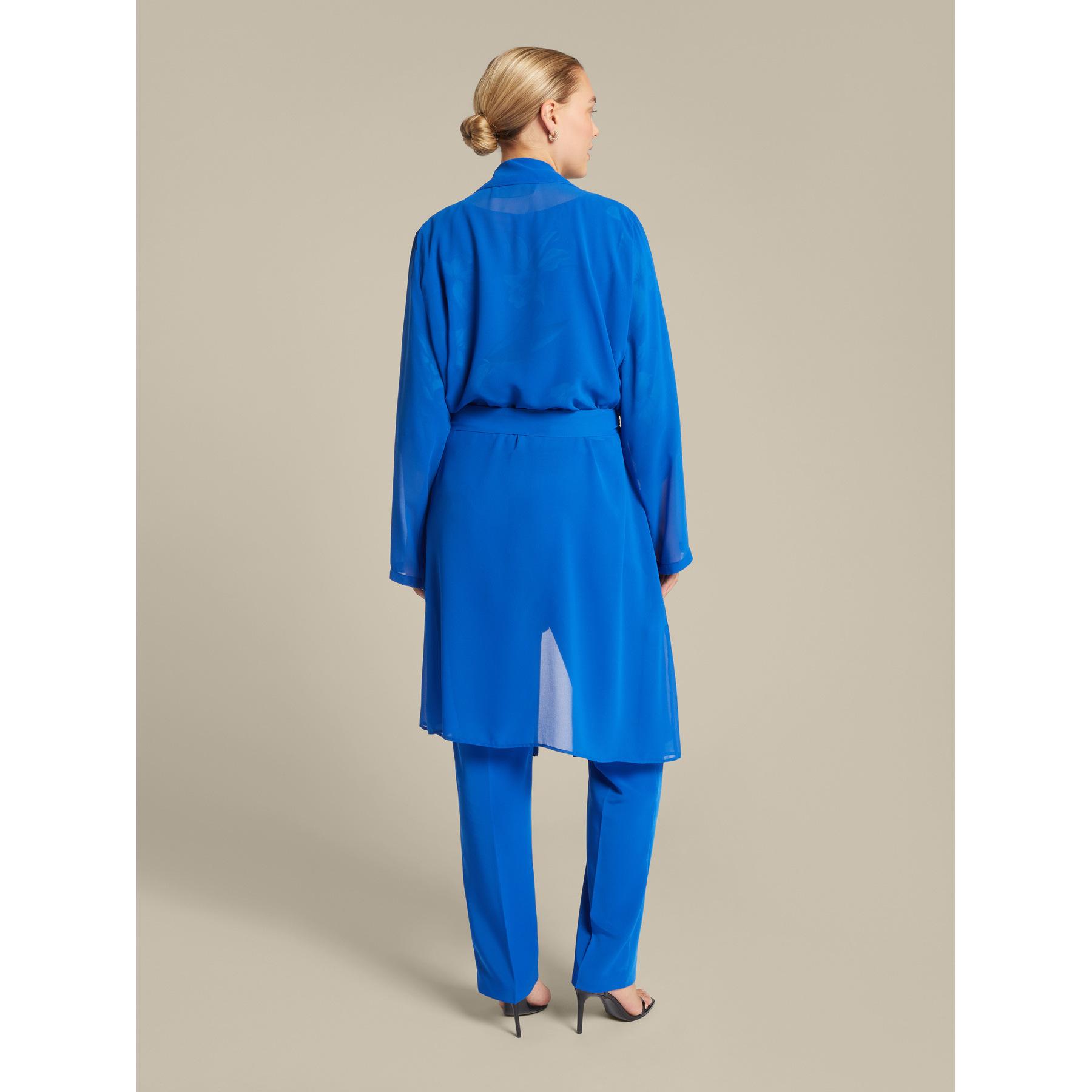 Elena Mirò - Gabardina elegante en Georgette - Azul aciano