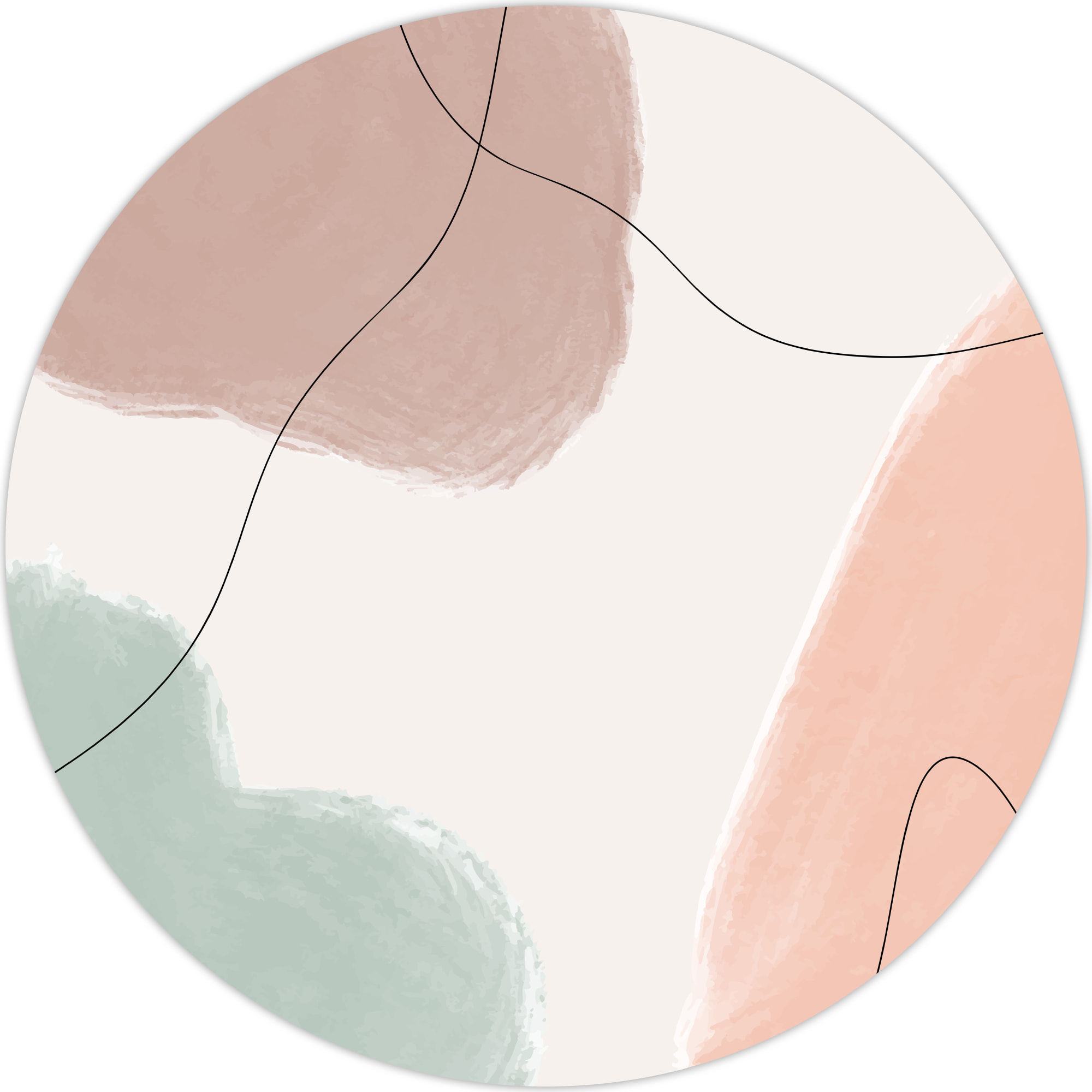 Alfombra de vinilo CERAMIKO, Zoa, diseño moderno [Diam] 100 cm