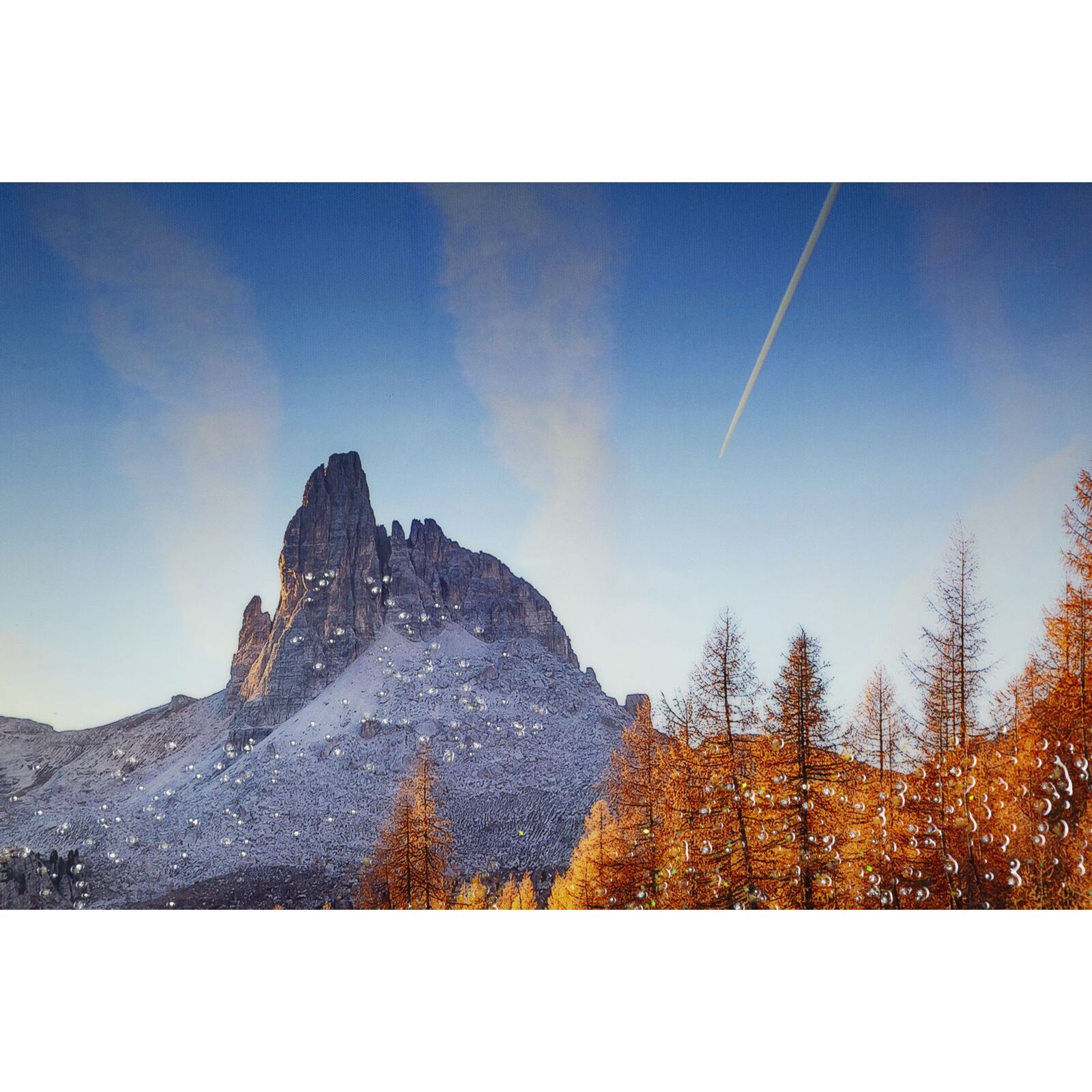 STAMPA SU TELA LACCATA C/CORNICE LAKE CM 90X4X60