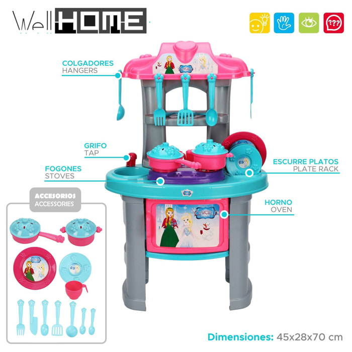 Well home juguete de juego de cocina infantil 45x28x70cm