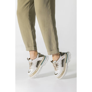 Zapatos 1640 MULTI LEATHER WHITE-PISTACHO/ ART CORE 2 color White-pistacho