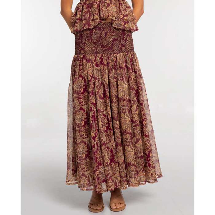 Falda larga estampada