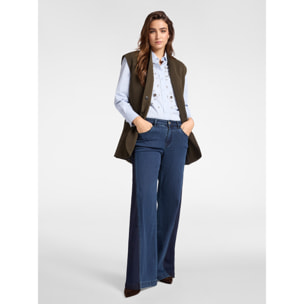 Elena Mirò - Blazer senza maniche in cady stretch - Verde militare