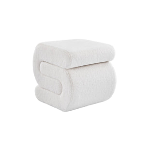 Banc design revêtement bouclette crème 1 place L 43 x P 47 x H 44cm - Sasha
