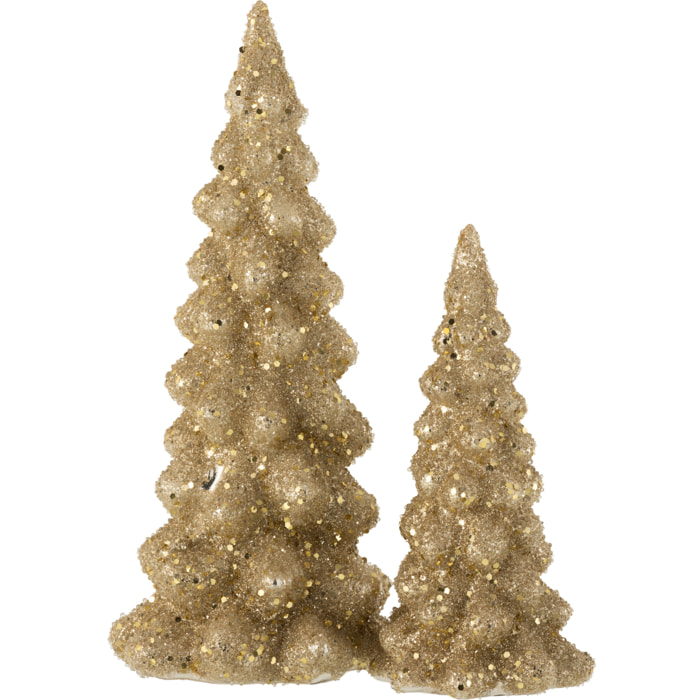 J-Line décoration sapin de Noël Givré - verre - or - large