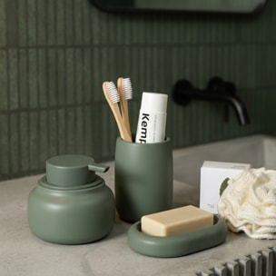 Porte-savon ZAC en polyresine – finition vert mate, design moderne