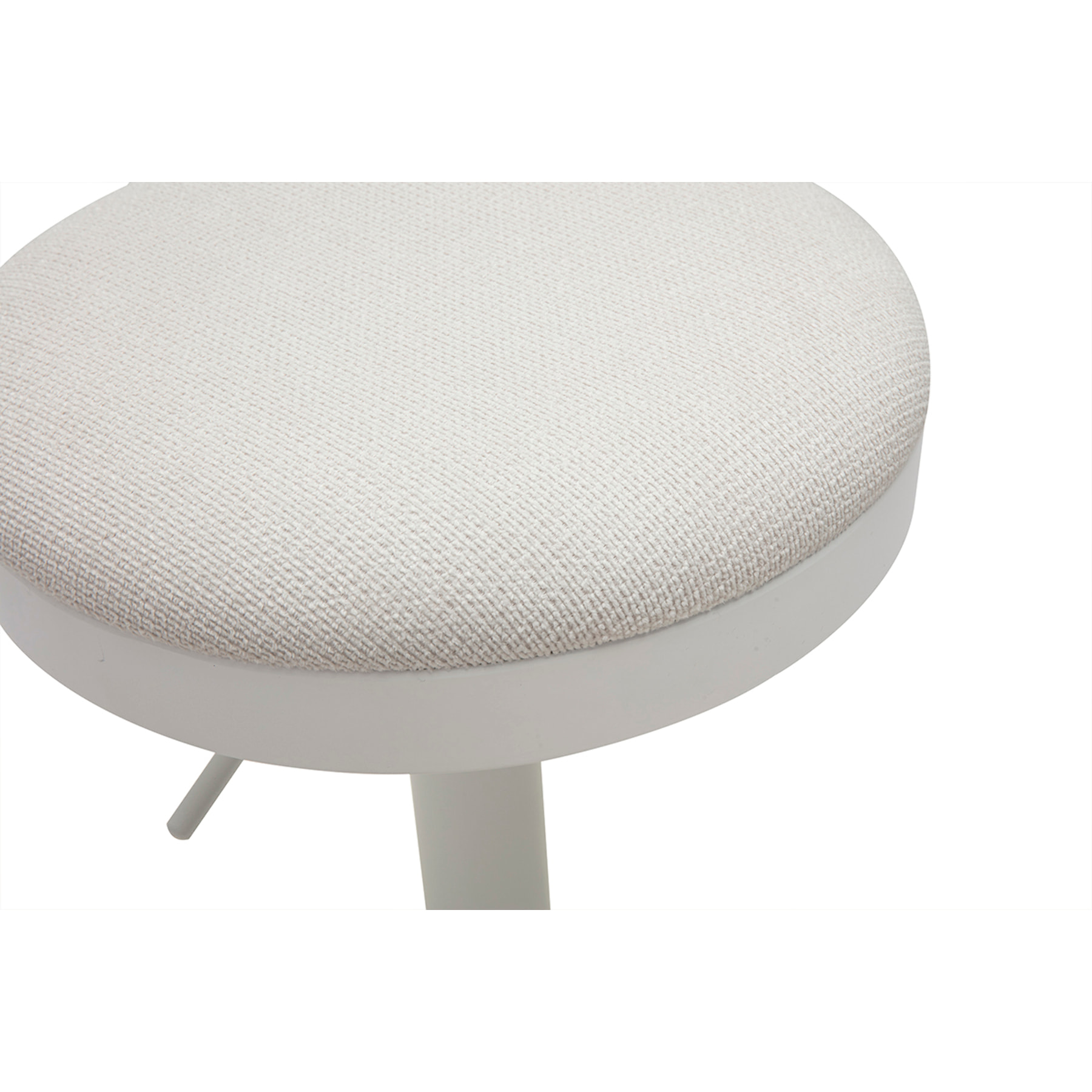 Tabourets de bar réglables en tissu chenille écru et métal (lot de 2) THOR