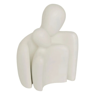 Statue couple résine Rima H.22,5cm blanc