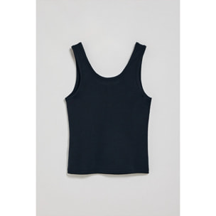 Camiseta azul marino de tirantes con bordado Rigby Go