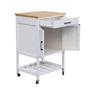 Desserte de cuisine plateau bois d'hévéa L56cm BENDOR