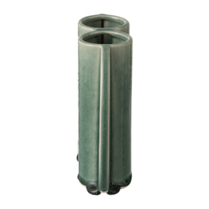 J-Line Vase Double - porcelaine - vert foncé