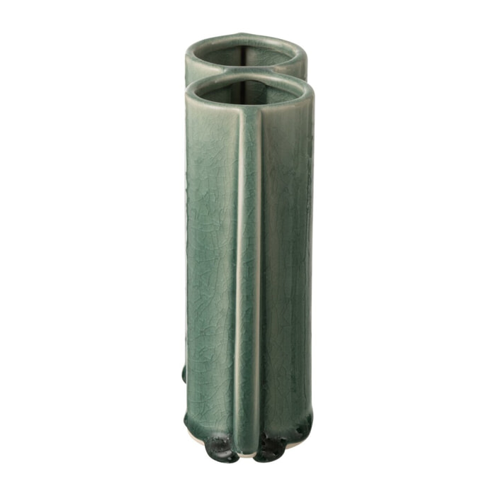 J-Line Vase Double - porcelaine - vert foncé