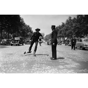 Tableau noir et blanc Insolite - Champs Elysée Toile imprimée