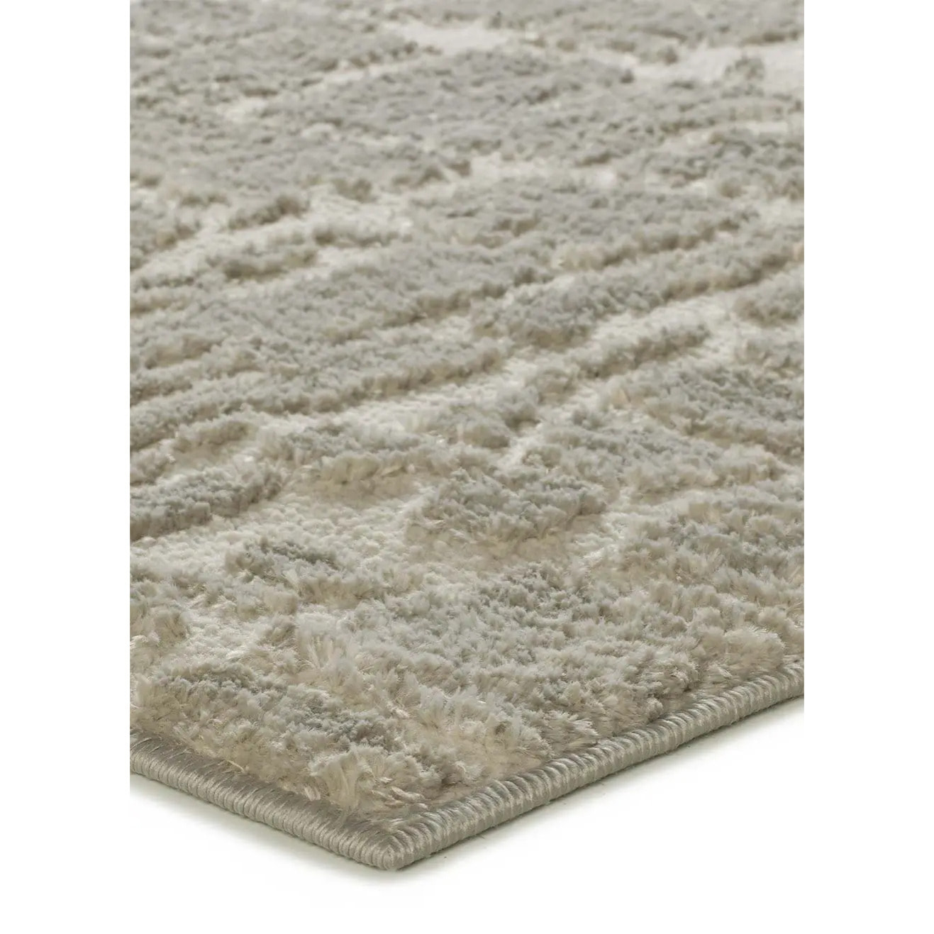 LIMA Alfombra shaggy estilo escandinavo con relieve gris claro, varias medidas disponibles